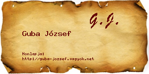 Guba József névjegykártya